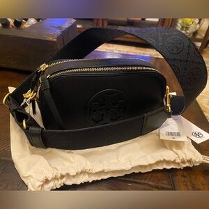 Tory Burch Miller Mini Crossbody Bag Black Gold